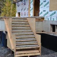 Construction de marches en béton